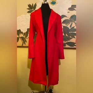 Zara NWT Belted Red Coat Size S